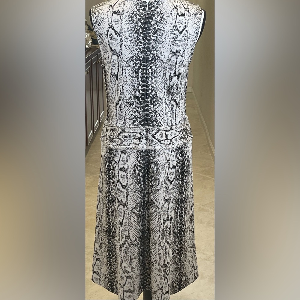 St. John Black and Gray Snake Print Dress - Picture 2 of 5